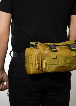 Сумка - подсумка тактическая поясная tactical военная, сумка нагрудная с ремнем на плечо 5 литров кордура3 фото