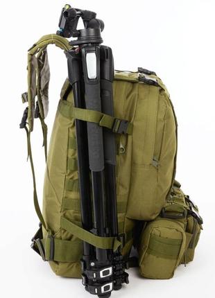 Рюкзак тактический 55л с тремя подсумками! качественный штурмовой для похода путешествий большой рюкзак баул5 фото