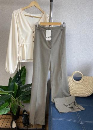 Классические брюки zara, размер xl, в гусиную лапку6 фото
