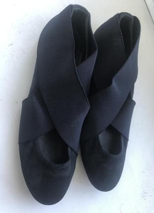 Балетки пуанты замшевые