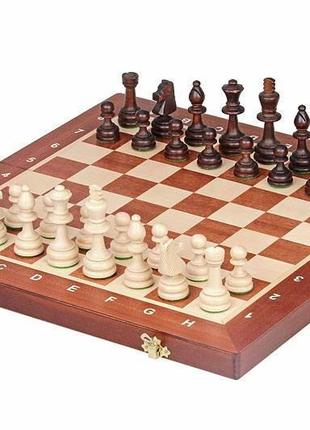 Дерев'яні шахи турнірні з обважнювачем no4 для змагань 40,5 х 40,5 см madon (94)