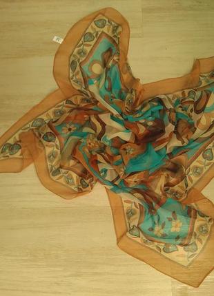 Шелковый платок шалик хустинка шарфик2 фото