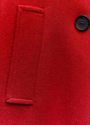 Пальто zara з вовни червоного кольору7 фото
