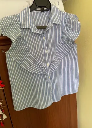 Блуза сорочка mango в полоску5 фото