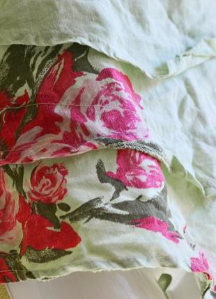 Брендовая блуза топ лен в цветы/обмен7 фото