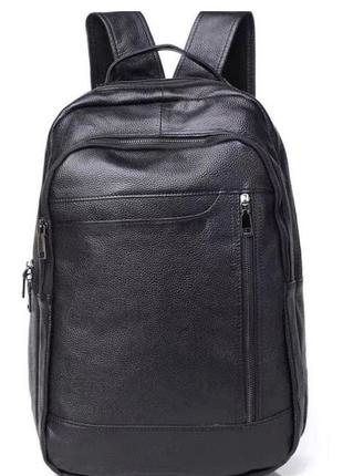 Хит! новинка! кожаный мужской рюкзак большой и вместительный из натуральной кожи tiding bag b2-09555a черный