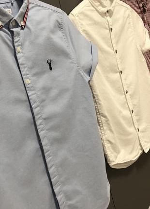 Качественная льняная рубашка белая стильные деревянные коричневые пуговицы h&m next mango2 фото