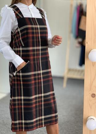 Стильный сарафан в клетку f&f 40-42