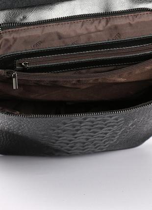 Чорний жіночий рюкзак із натуральної шкіри з тисненням tiding bag — 8711510 фото