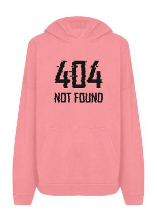 Худи с принтом "404 not found" s, розовый