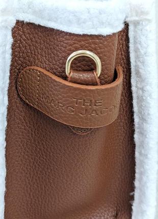Сумка жіноча марк джейкобс шопер коричнева з хутром marc jacobs tote bag шопер4 фото
