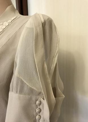 Блуза нарядная с манишкой, натуральный шёлк,премиум бренд, karen millen5 фото