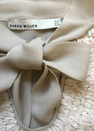 Блуза нарядная с манишкой, натуральный шёлк,премиум бренд, karen millen6 фото