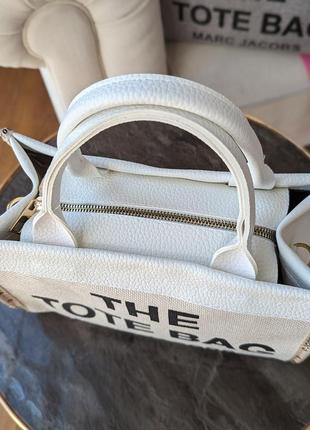 Сумка жіноча маркбалкс міні білий marc jacobs tote bag2 фото