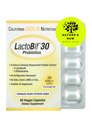 California gold lactobif пробіотики 30 млрд — 60 капсул