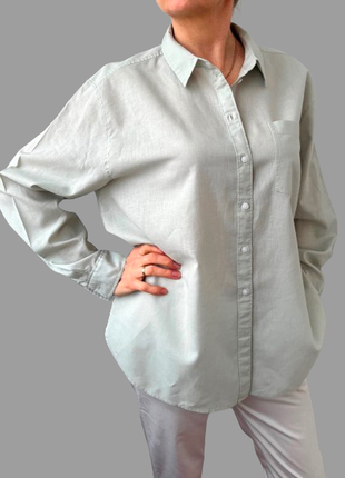 Рубашка льняная h&m 50-54, женская новая1 фото