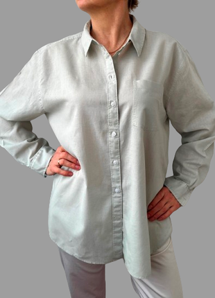 Рубашка льняная h&m 50-54, женская новая3 фото