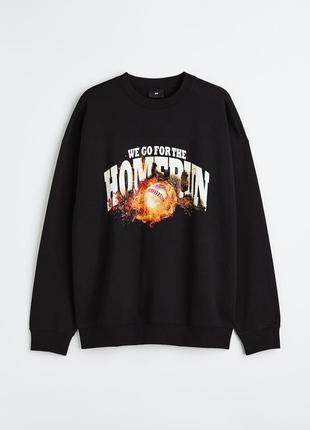 Свитшот свободного кроя h&amp;m oversized fit 1080298008