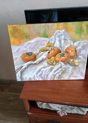 Картина масляными красками "хурма"