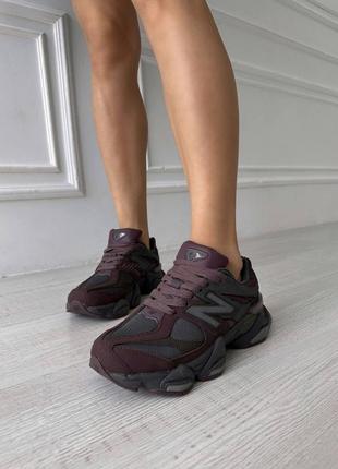 Женские кроссовки нью беланс 9060 фиолетово чёрные / new balance 9060 black violet7 фото