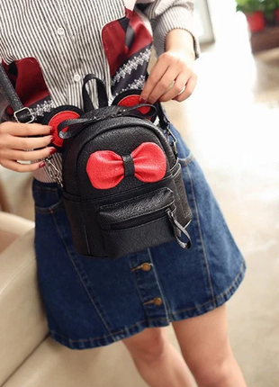 Маленький детский женский небольшой рюкзак сумочка микки маус с ушками5 фото