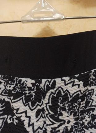 Красивые брюки рисунок пейсли чёрно-белые 5