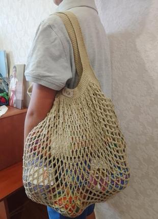 Авоська сумка для закупівлі продуктів шопер довгі ручки