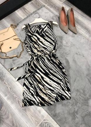 Сукня плаття з пояском зебра сарафан4 фото