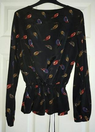 Женская блуза на пуговицах и кулиской на талии laura ashley. 100% вискоза2 фото