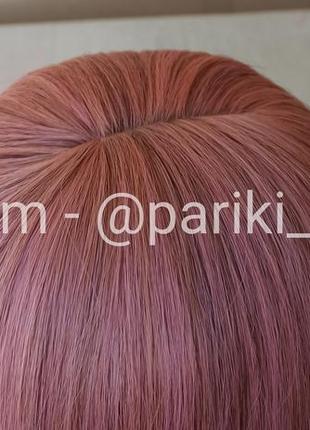 Длинный розовый парик, цветной, термостойкий, с чутчиком, парик4 фото