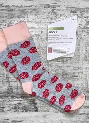 Шкарпетки жіночі поцілунки розмір 39-42 esmara 1 пара.1 фото