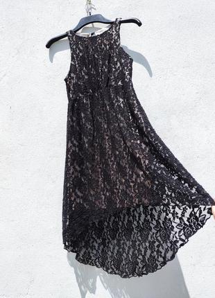 Красивое гипюровое коттон чёрное платье cherry couture1 фото