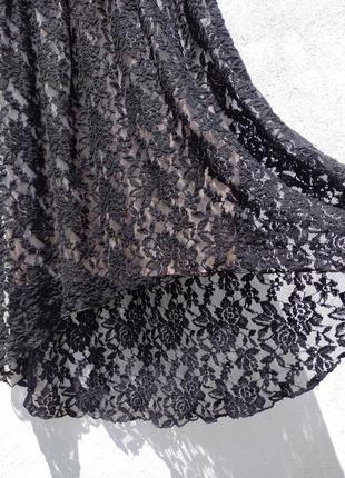 Красивое гипюровое коттон чёрное платье cherry couture4 фото