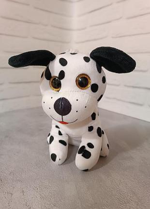 Мягкая игрушка пес собака с блестящими глазами