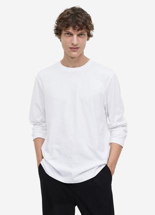 Хлопковый лонгслив h&amp;m regular fit 10293170024 фото