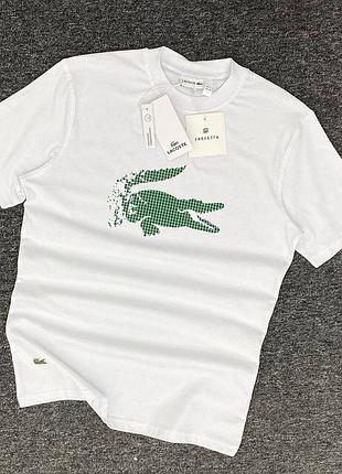 Мужская футболка с коротким рукавом чоловіча біла футболка lacoste