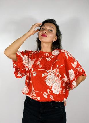 Яскрава блуза в квітковий принт7 фото