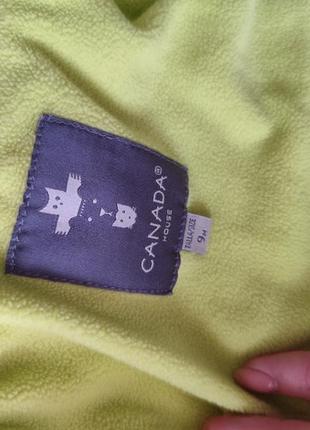 Демисезонная утепленная курточка 6-9 месяцев canada house5 фото