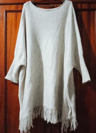 Свитер-пончо большого размера