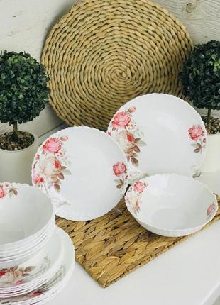 Набір тарілок серії «чайна троянда» 6 шт супових ❤️4 фото