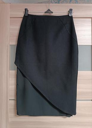 Красивая комбинированная миди юбка1 фото