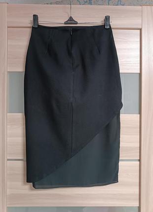 Красивая комбинированная миди юбка5 фото