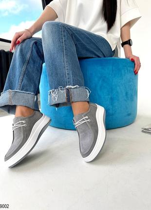 Стильні зручні туфлі броги на шнурівці замшеві чорні бежеві сірі10 фото