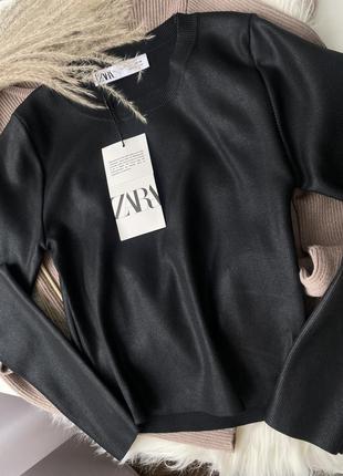 Кофта с металлизированным эффектом лонгслив водолазка zara3 фото