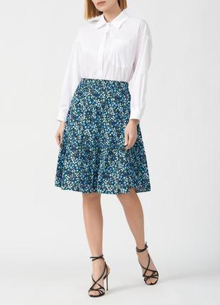 Легкая стильная юбка-миди лен хлопок1 фото