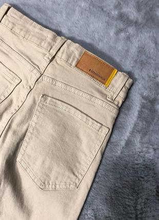 Бежеві штани скіні брюки бежеві джинси котон6 фото