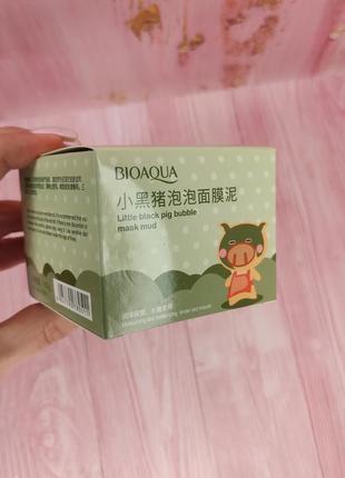 Киснева-бульбашкова маска для обличчя bioaqua skin care carbonated bubble clay mask очищаюча і відшаровуюча, 100g2 фото