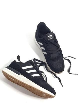 Чоловічі кросівки adidas zx 500 •black white• мужские классические кроссовки адидас чёрные с белым2 фото