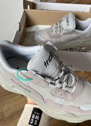 Жіночі кросівки у стилі баленсіага / balenciaga triple s clear sole grey10 фото