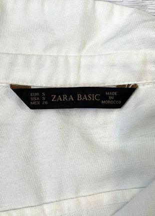 Zara сорочка блузка завязки шнурівки плетіння вільна котон кишені оверсайз класична пряма7 фото